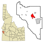 Canyon County Idaho Incorporated and Unincorporated areas Caldwell Highlighted